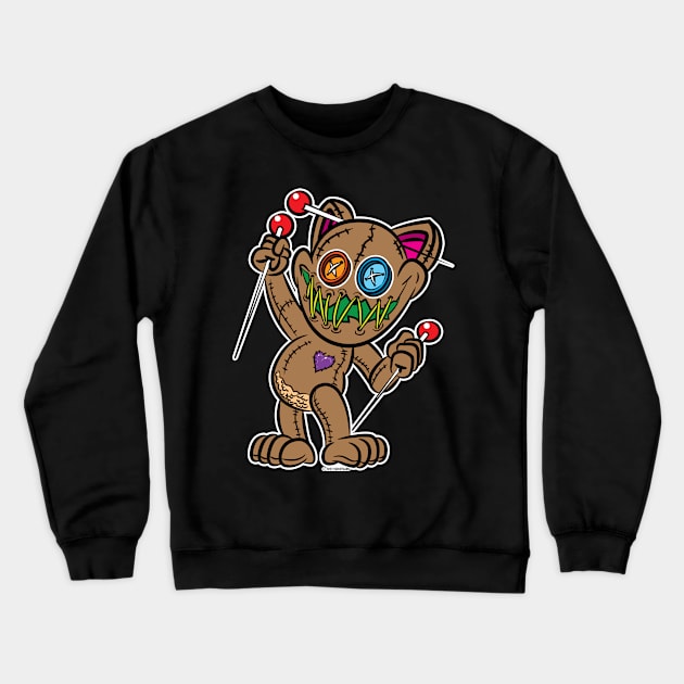 VooDoo Kitty Cat Doll possessed Crewneck Sweatshirt by eShirtLabs